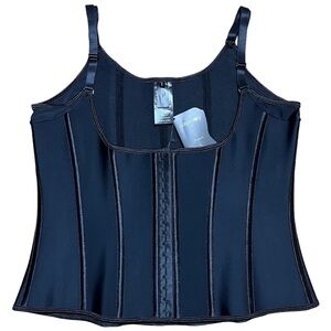 Corset Story Latex Underbust Corset With Ajustable Straps NWT In Black Sz 34”